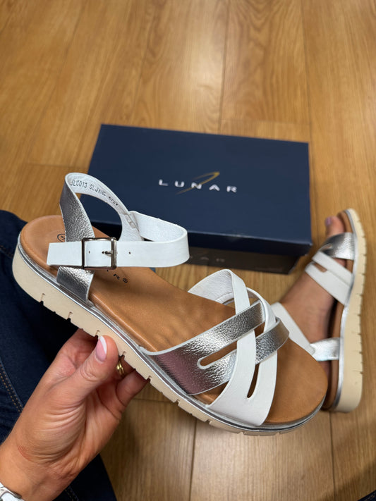 Lunar Jane White/Silver Sandal