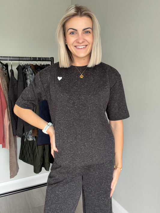 Kaffe KAleslie Grey Melange T-Shirt