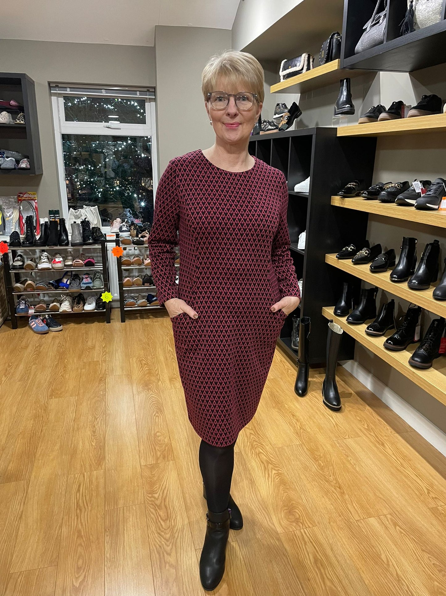 Pomodoro Pink Jacquard Dress