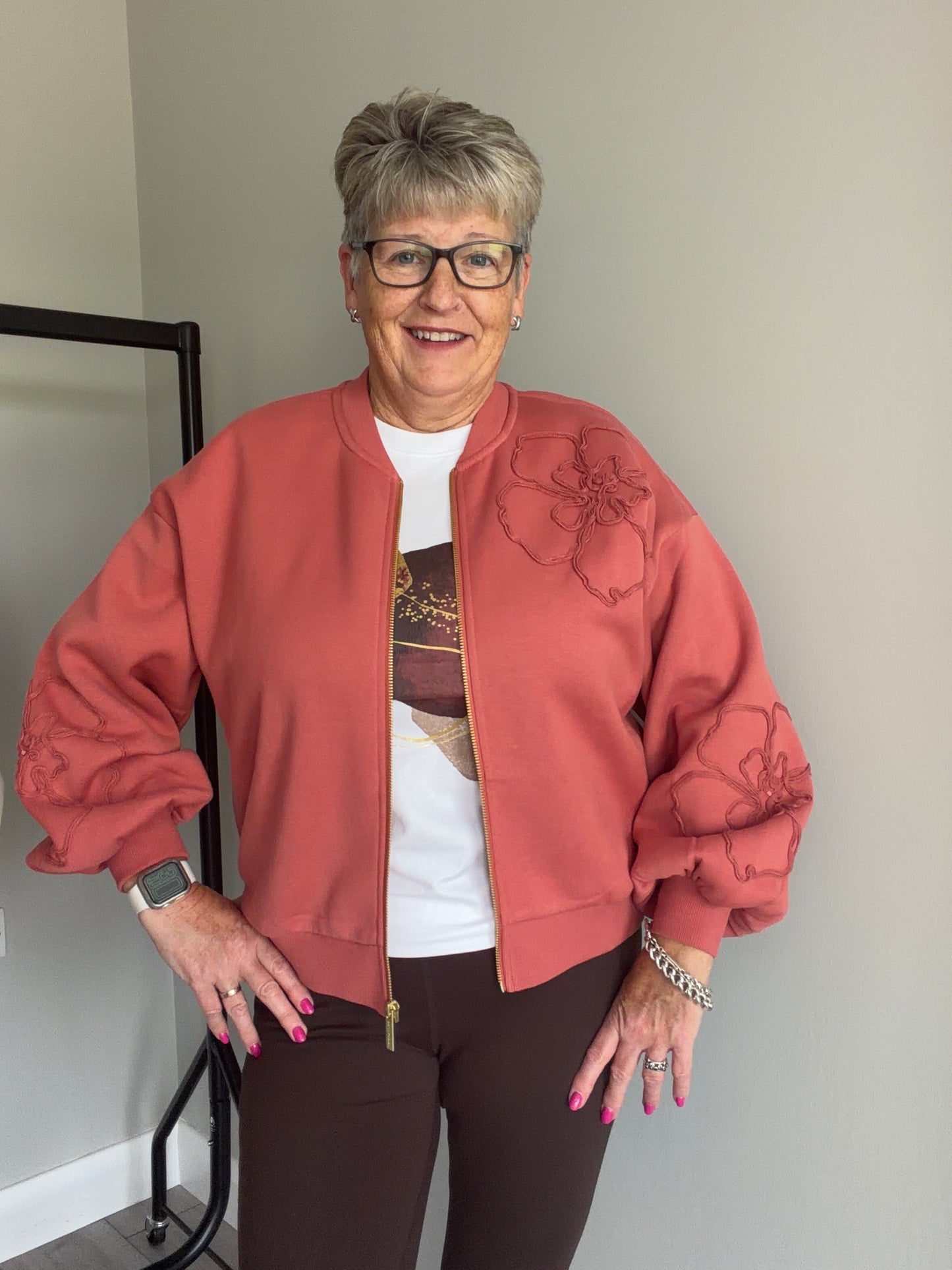 Relax & Renew Ruby Terracotta Bomber Jacket