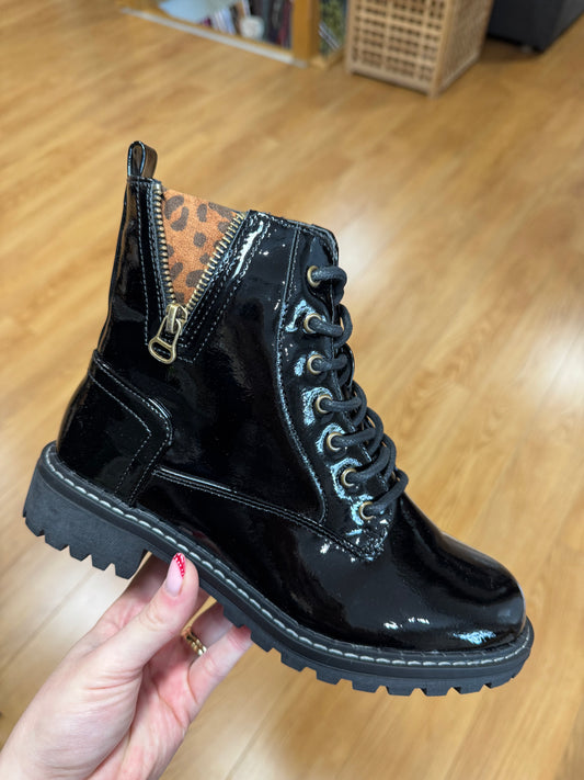 Lunar Nevada Black/Leopard Patent Boot
