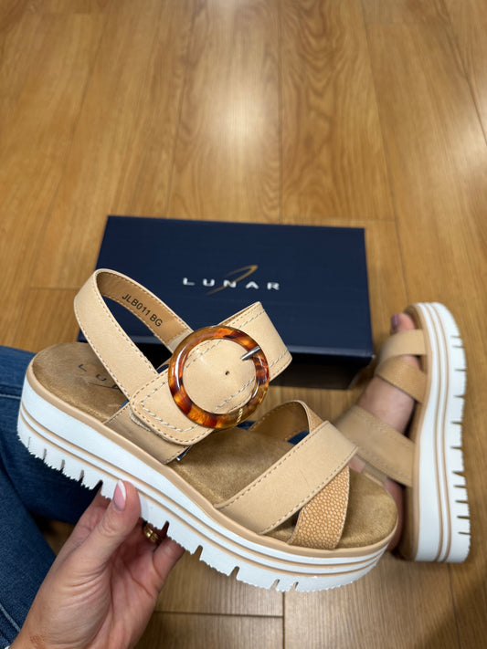 Lunar Elise Beige Velcro Sandal