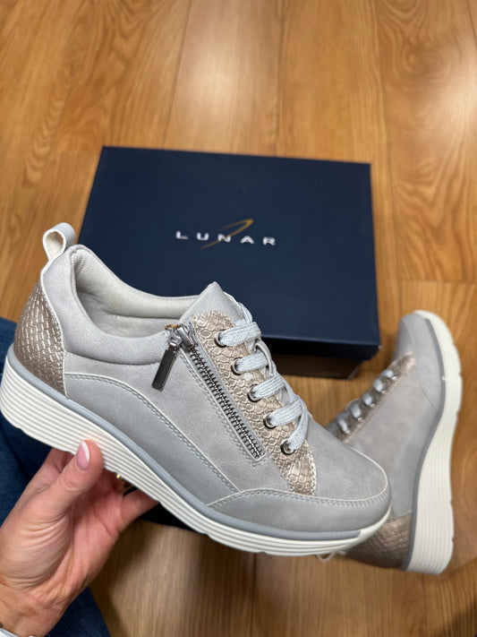 Lunar Kiley Silver Wedge Trainer