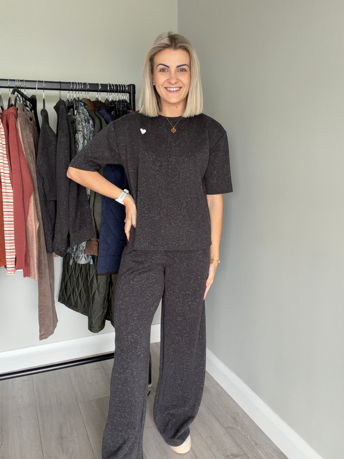 Kaffe KAleslie Grey Melange T-Shirt