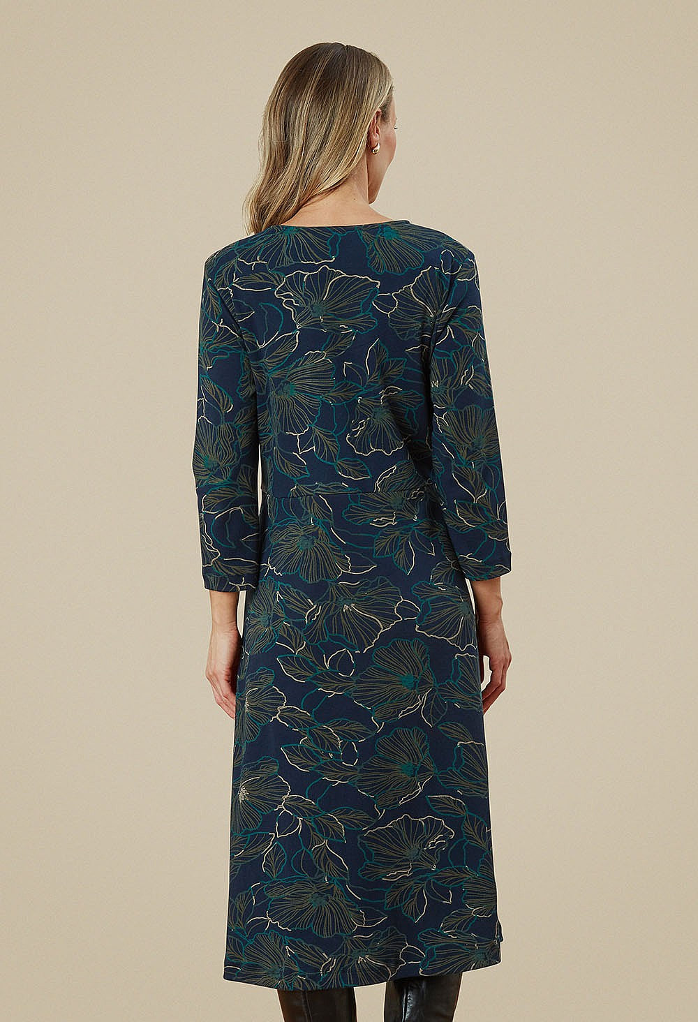 Adini Prita Navy Fine Floral Dress