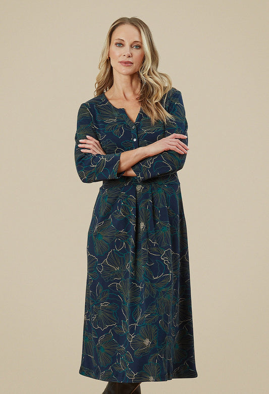 Adini Prita Navy Fine Floral Dress