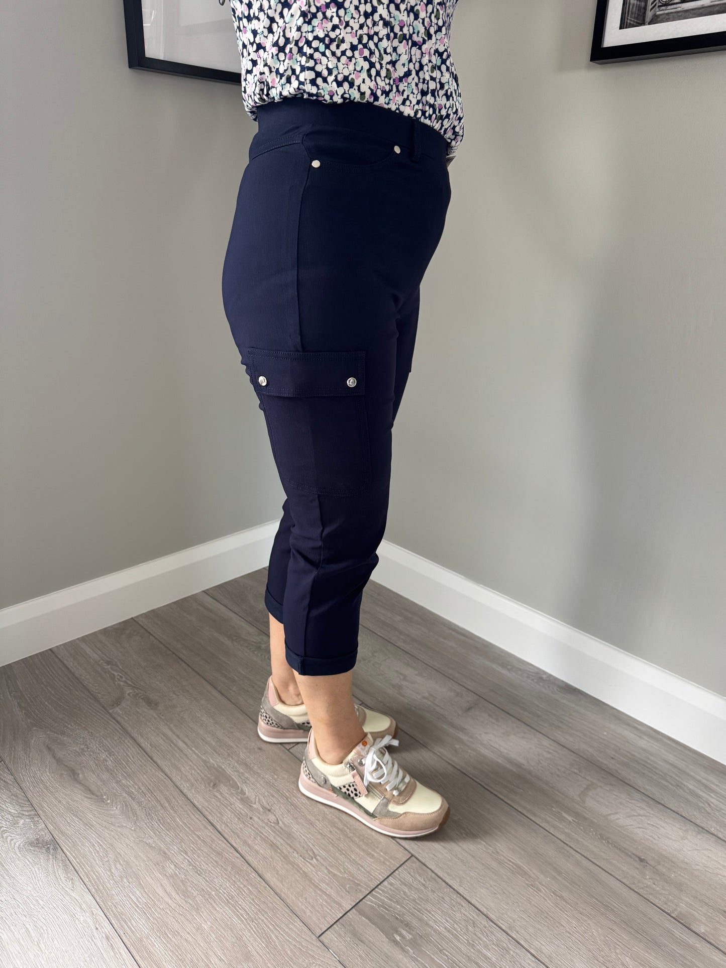 Classic Navy Bengaline Cargo Crop