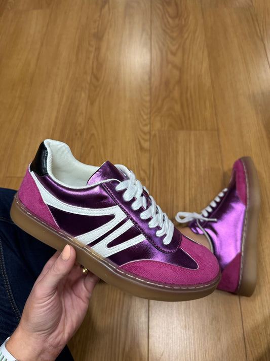 Redz Pink Metallic Trainer