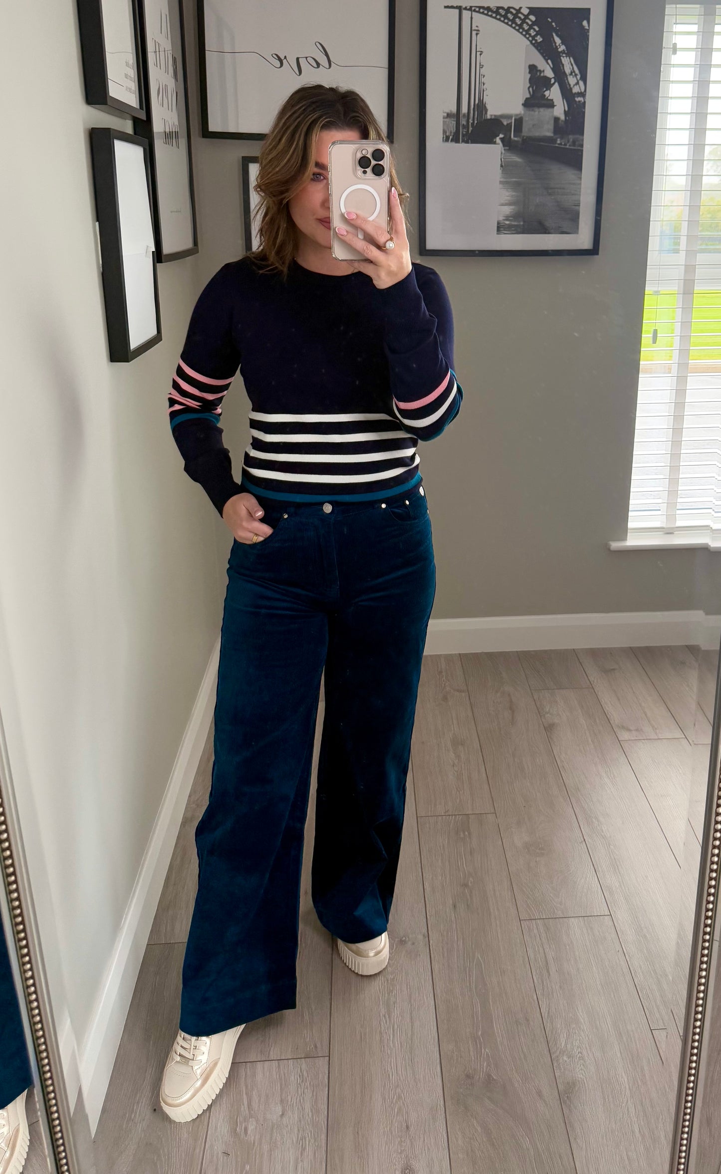 Rant & Rave Jacinda Teal Wide Leg Cord