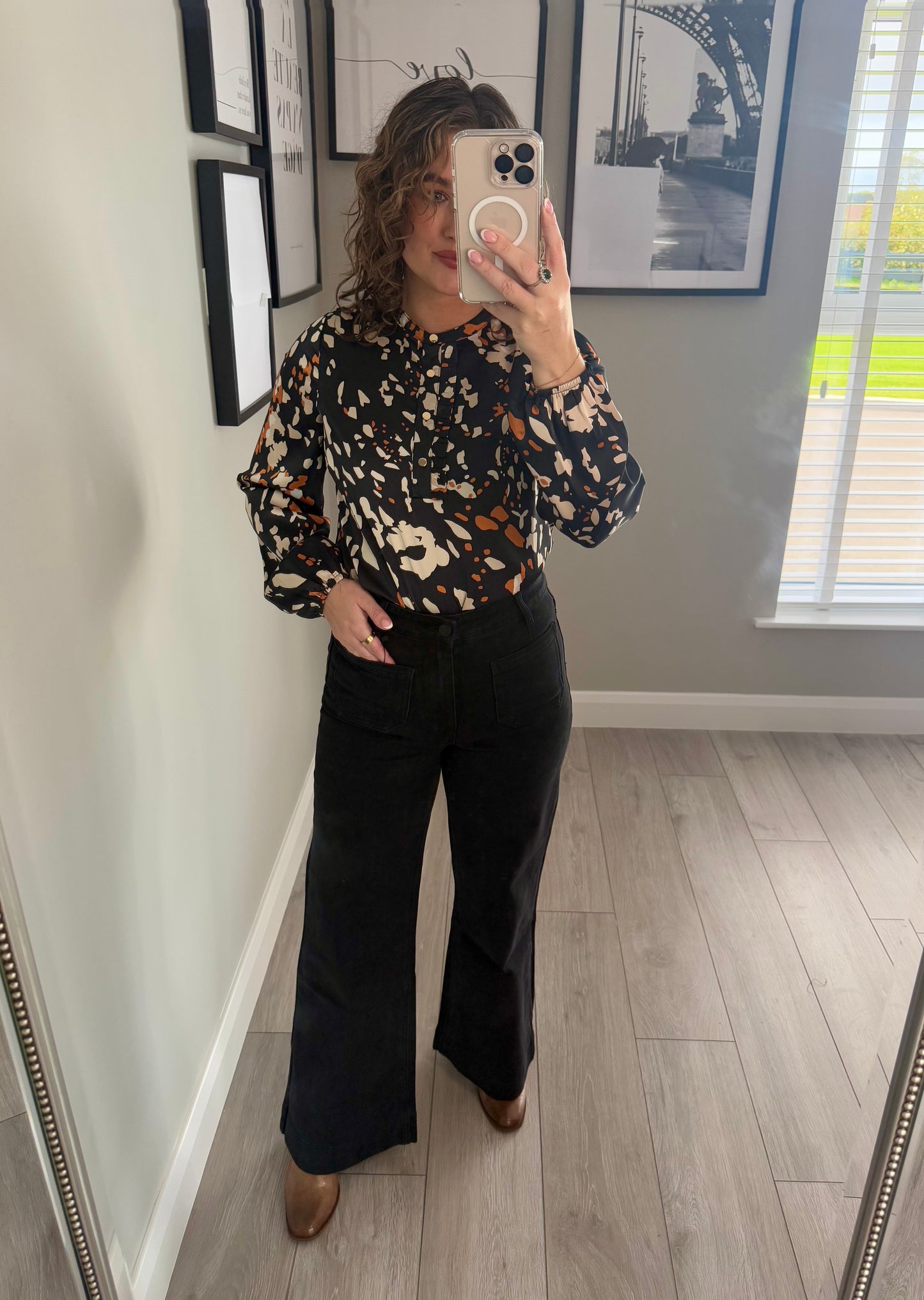 Rant & Rave Nola Black Wide Leg Jean