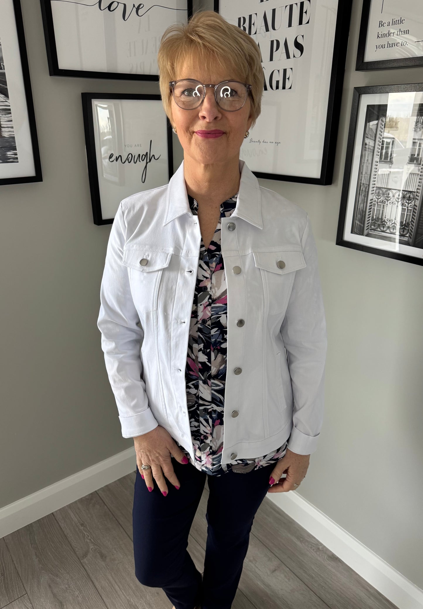 Emreco White Bengaline Jacket