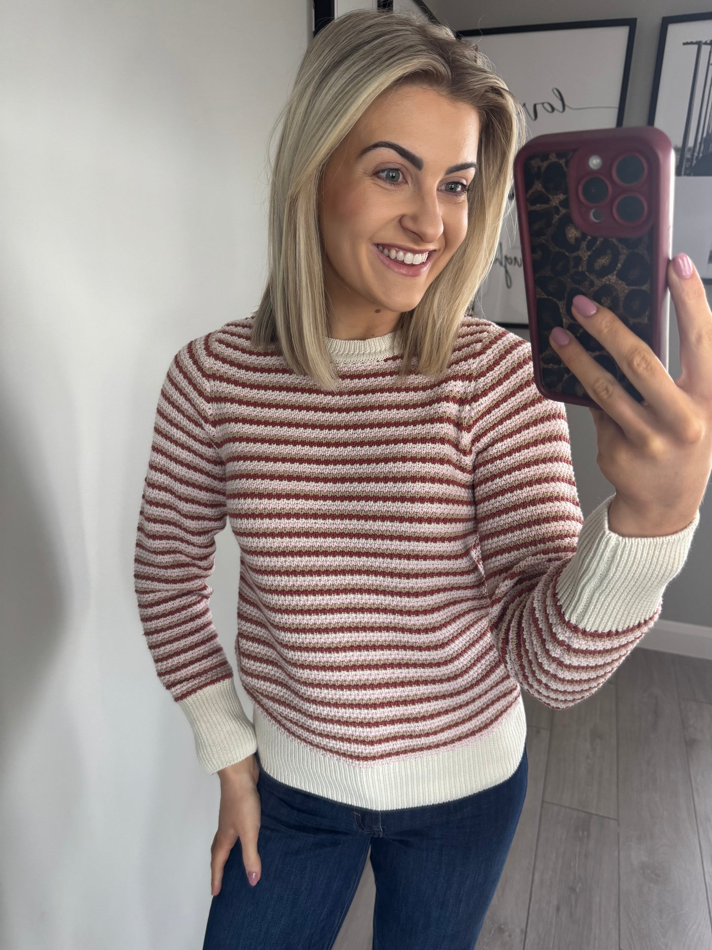 B.Young BYmagio Marsala Stripe Jumper