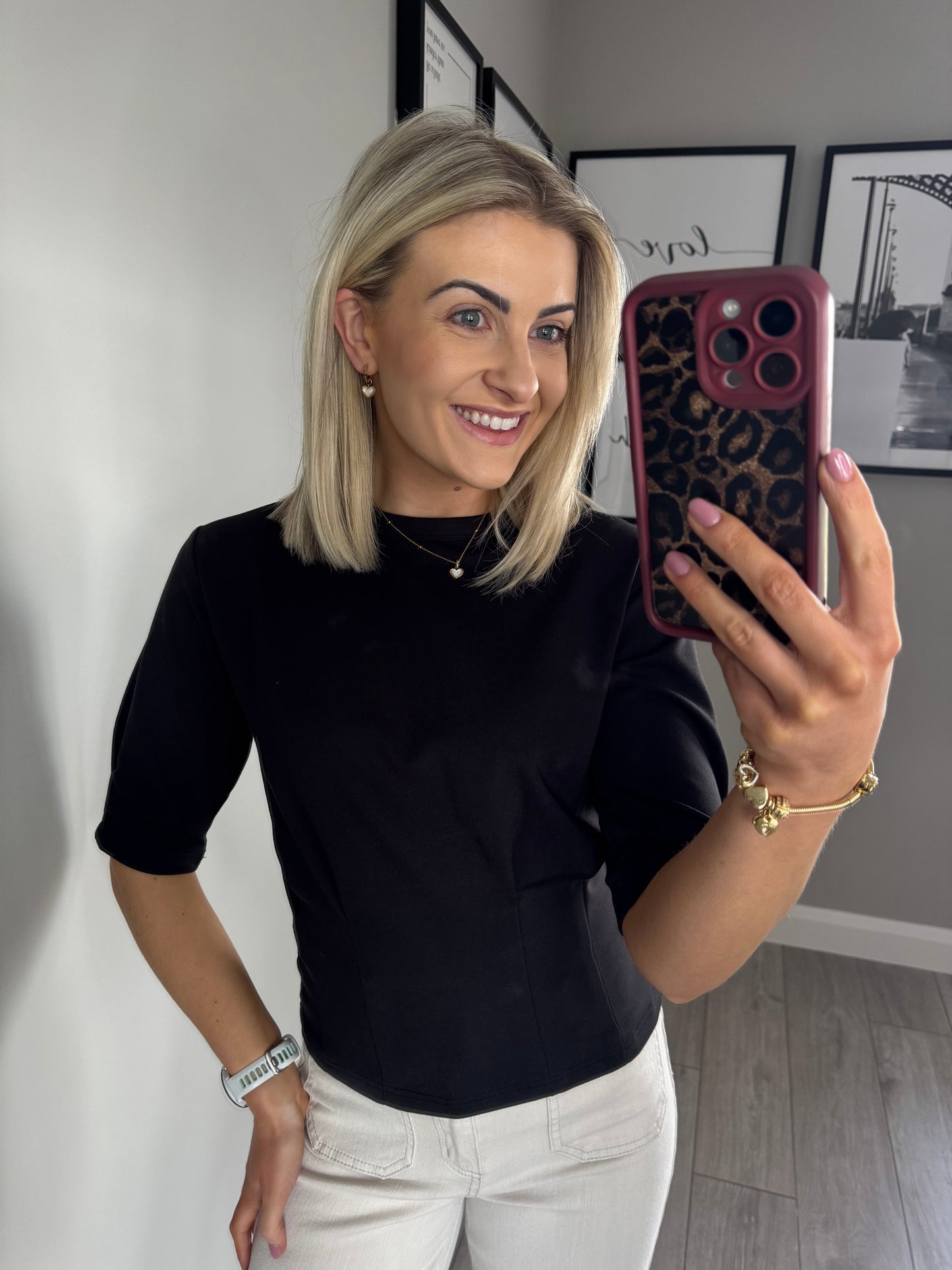 B.Young BYseano Black T-Shirt