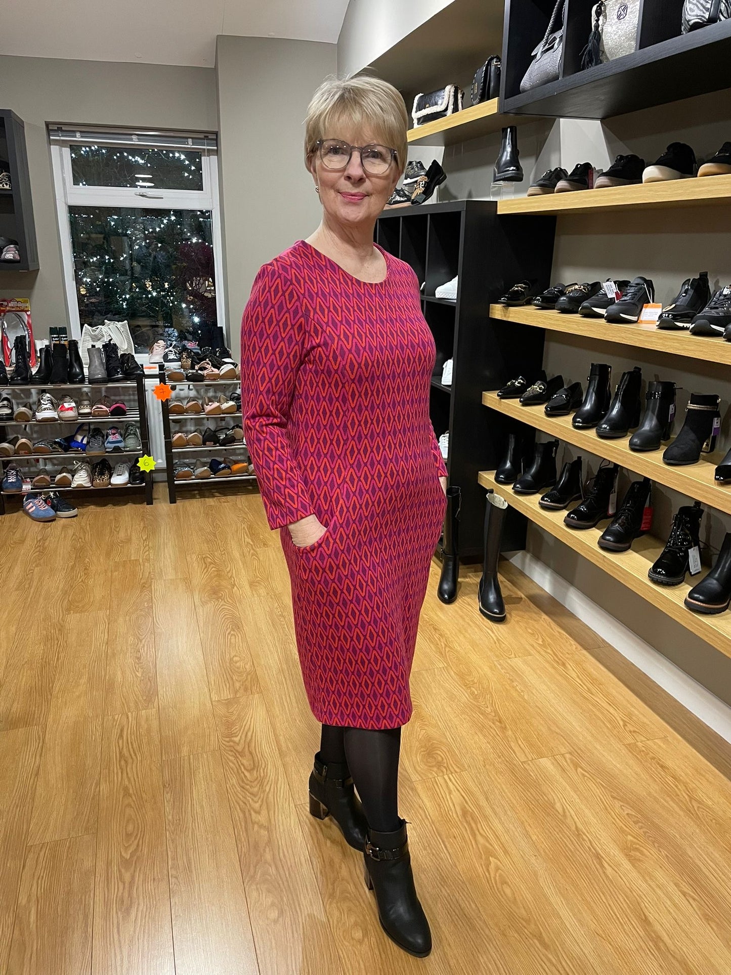 Pomodoro Pink Diamond Jacquard Dress