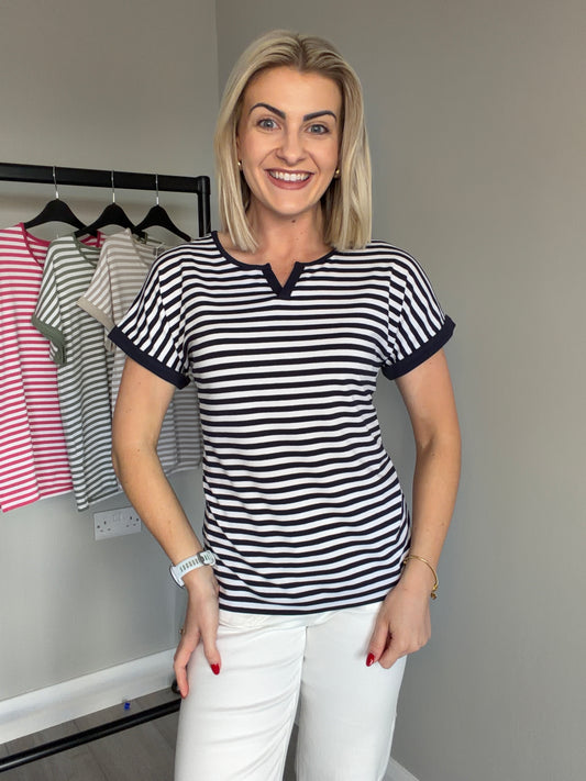 Navy/White Striped Tee