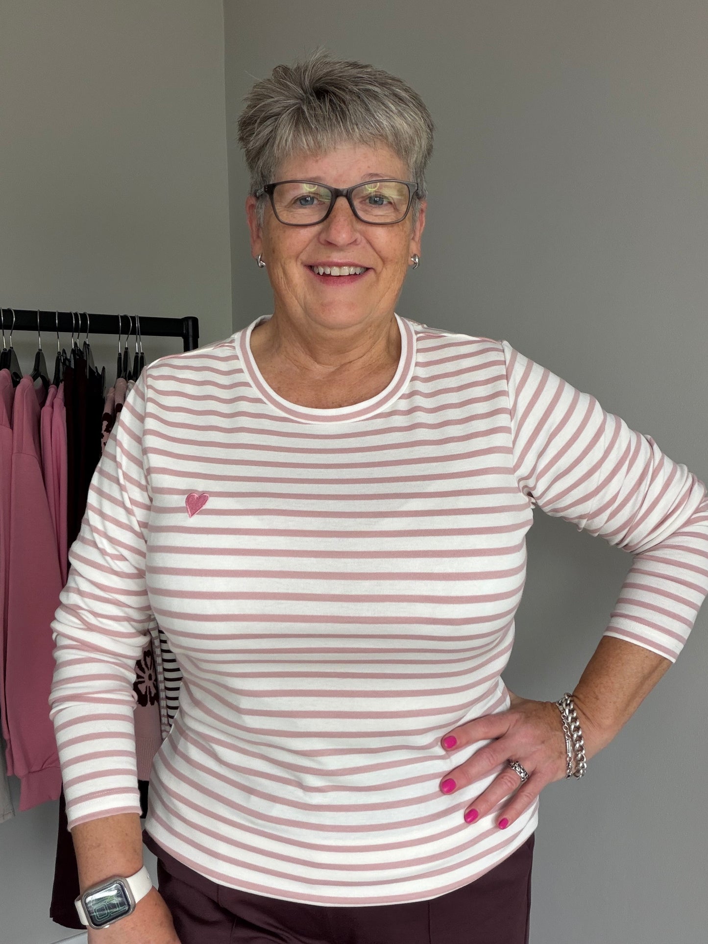 Kaffe Liddy Chalk/Mauve/Rose T-Shirt