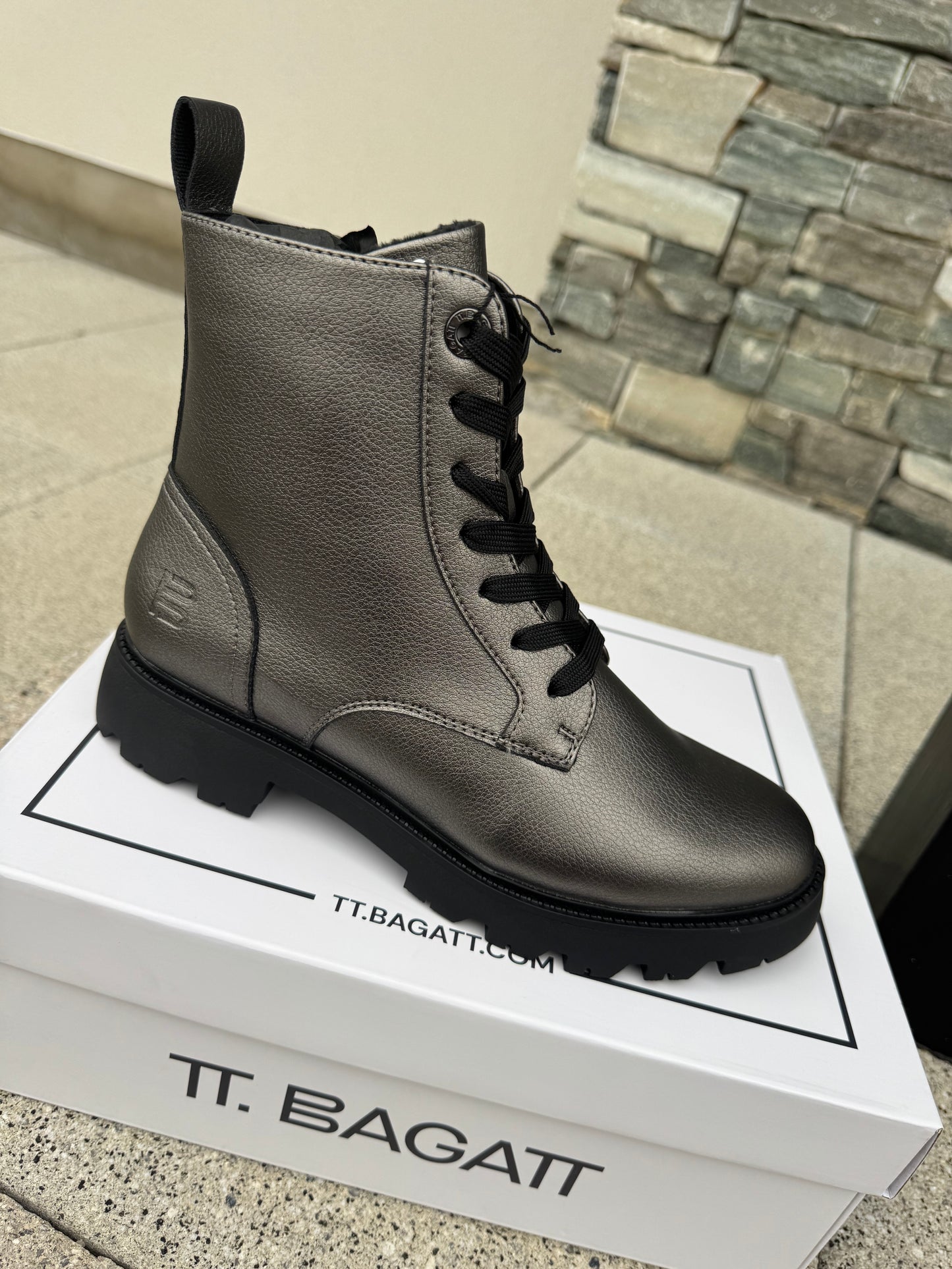 Bagatt Grey Metallic Biker Boot