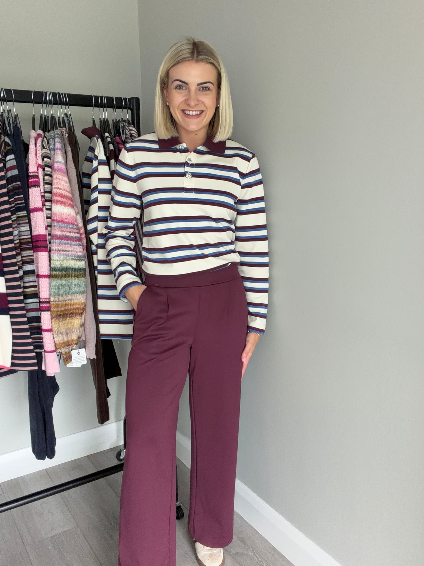 B.Young BYpelda Fig Stripe Polo