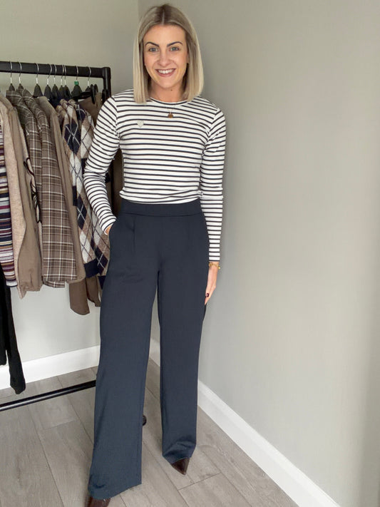 B.Young BYrizetta Navy Wide Leg Pants
