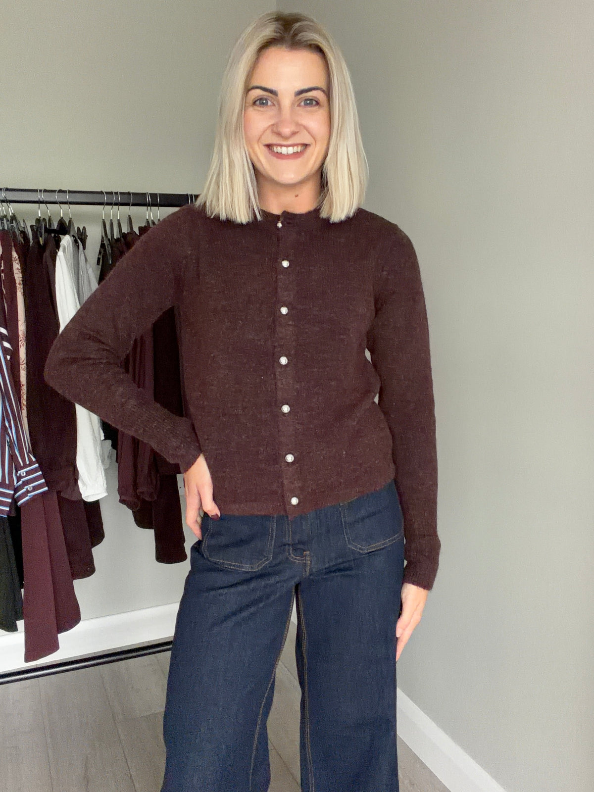Kaffe KAniel Fudge Melange Knit Cardigan