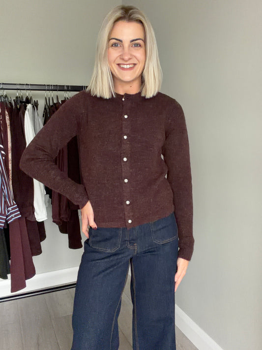 Kaffe KAniel Fudge Melange Knit Cardigan