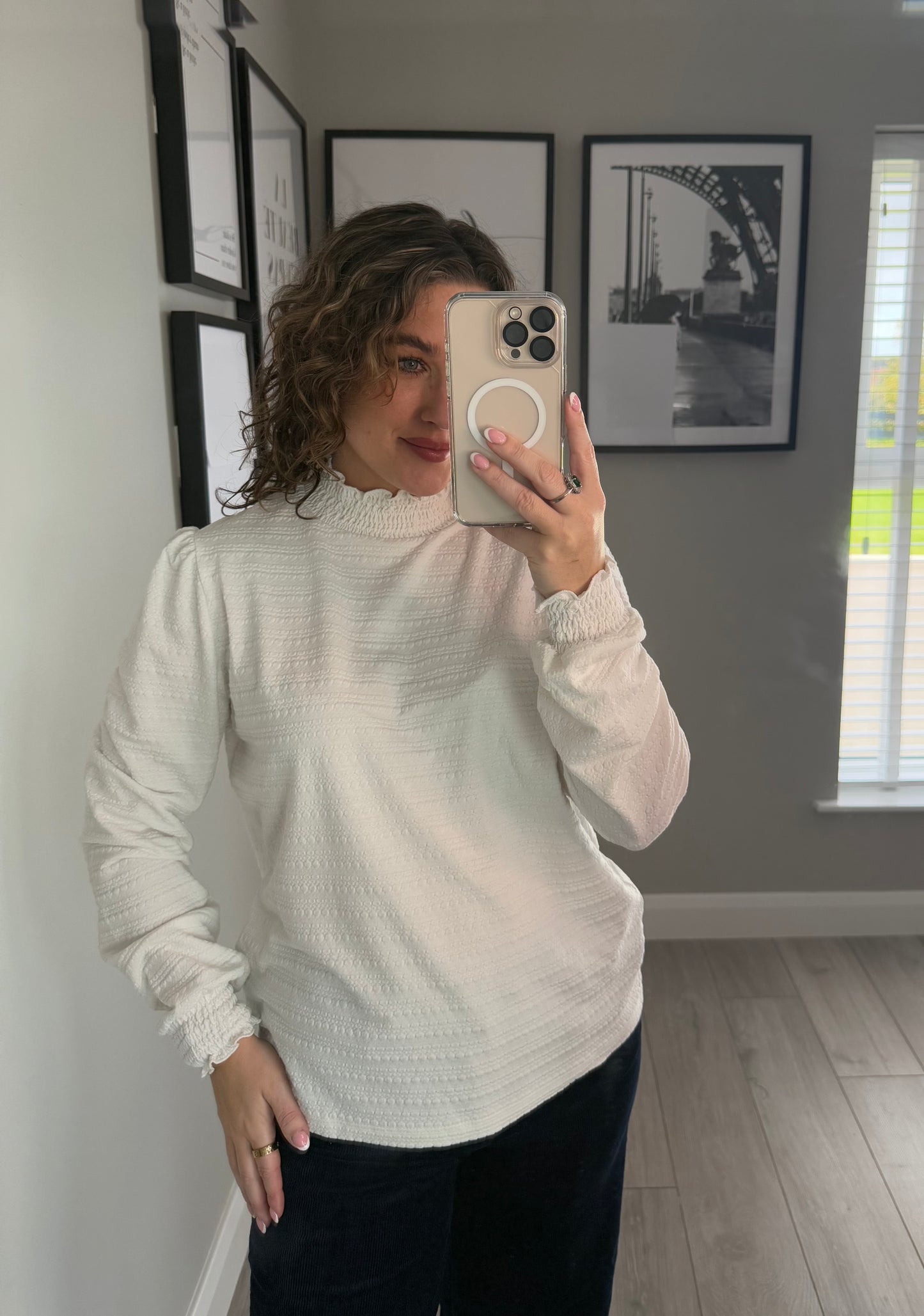 Yest White Ruffled Top