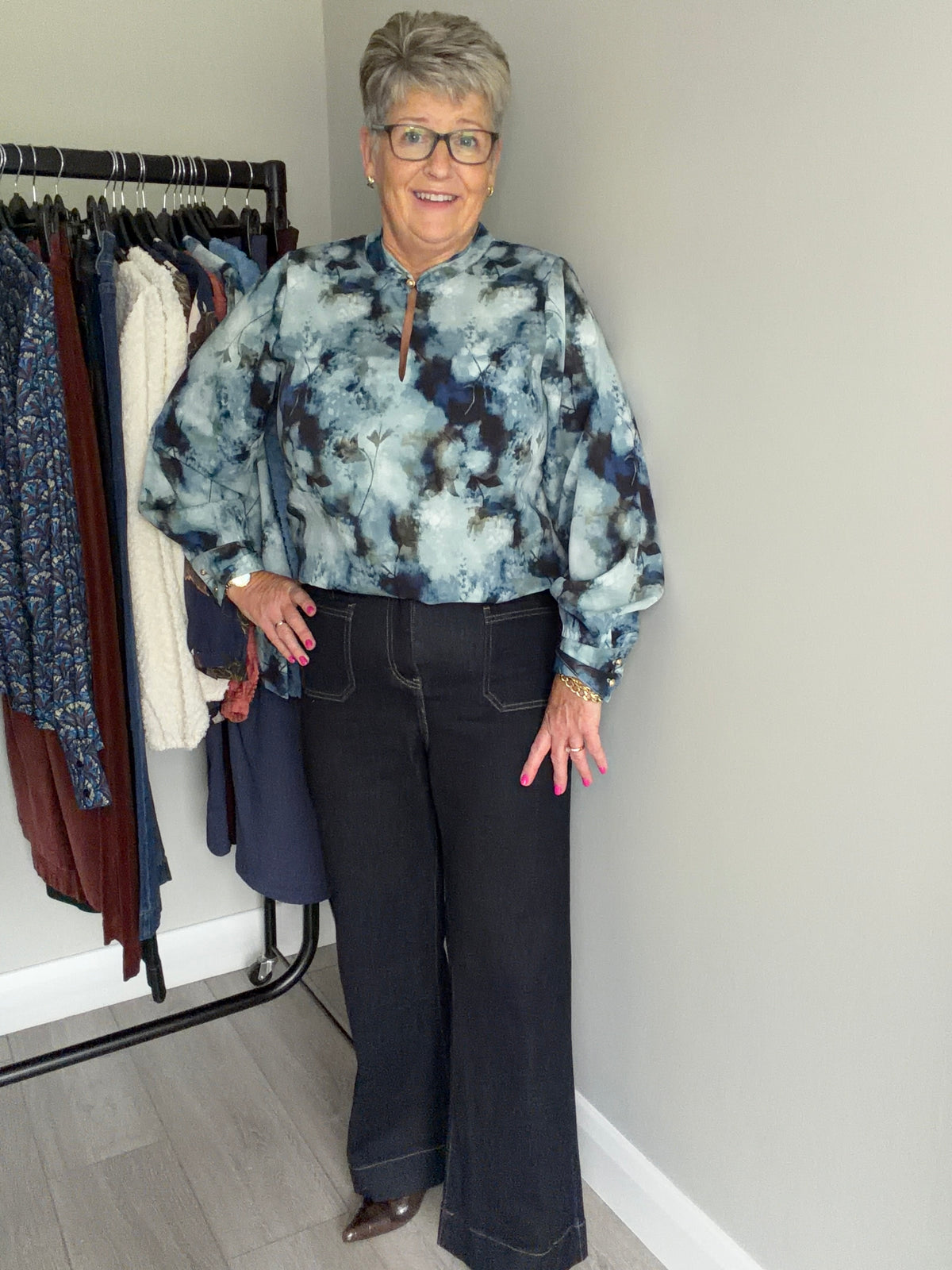 Rant & Rave Abigail Raw Wash Wide Leg Jean