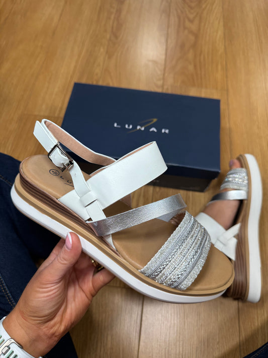 Lunar Kimberley White/Silver Sandal