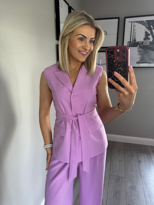 Rant & Rave Carla Belted Orchid Waistcoat