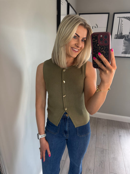 Yest Olive Knit Vest
