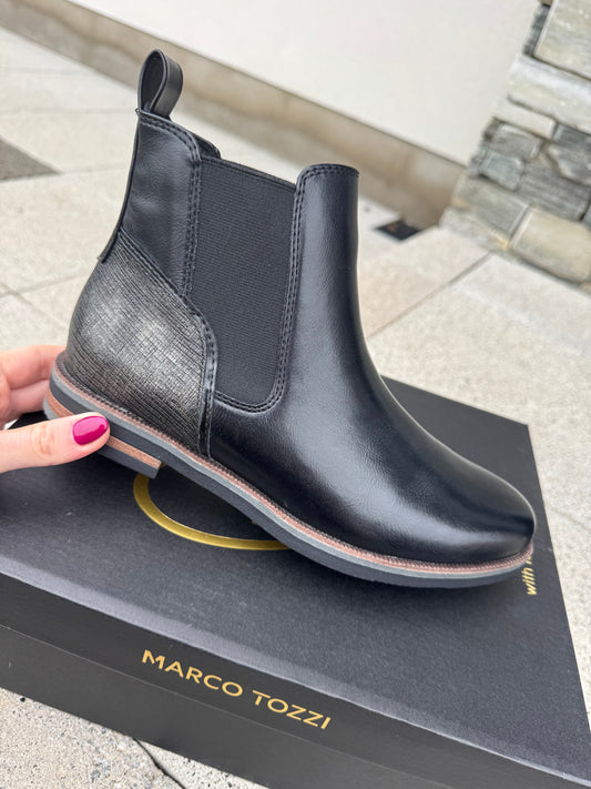 Marco Tozzi Black Chelsea Boot