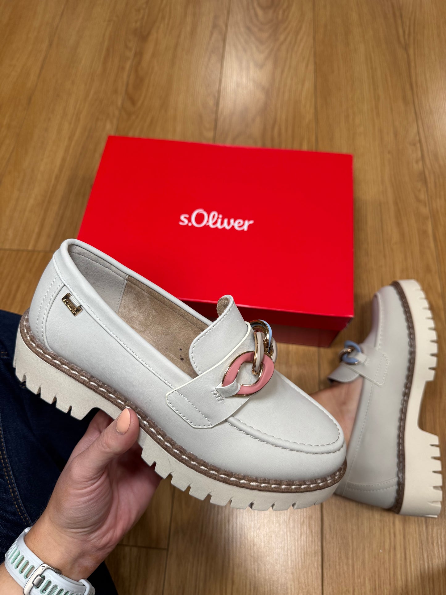 S. Oliver Cream Multi Chain Loafer