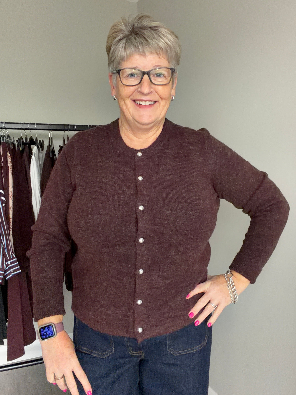 Kaffe KAniel Fudge Melange Knit Cardigan