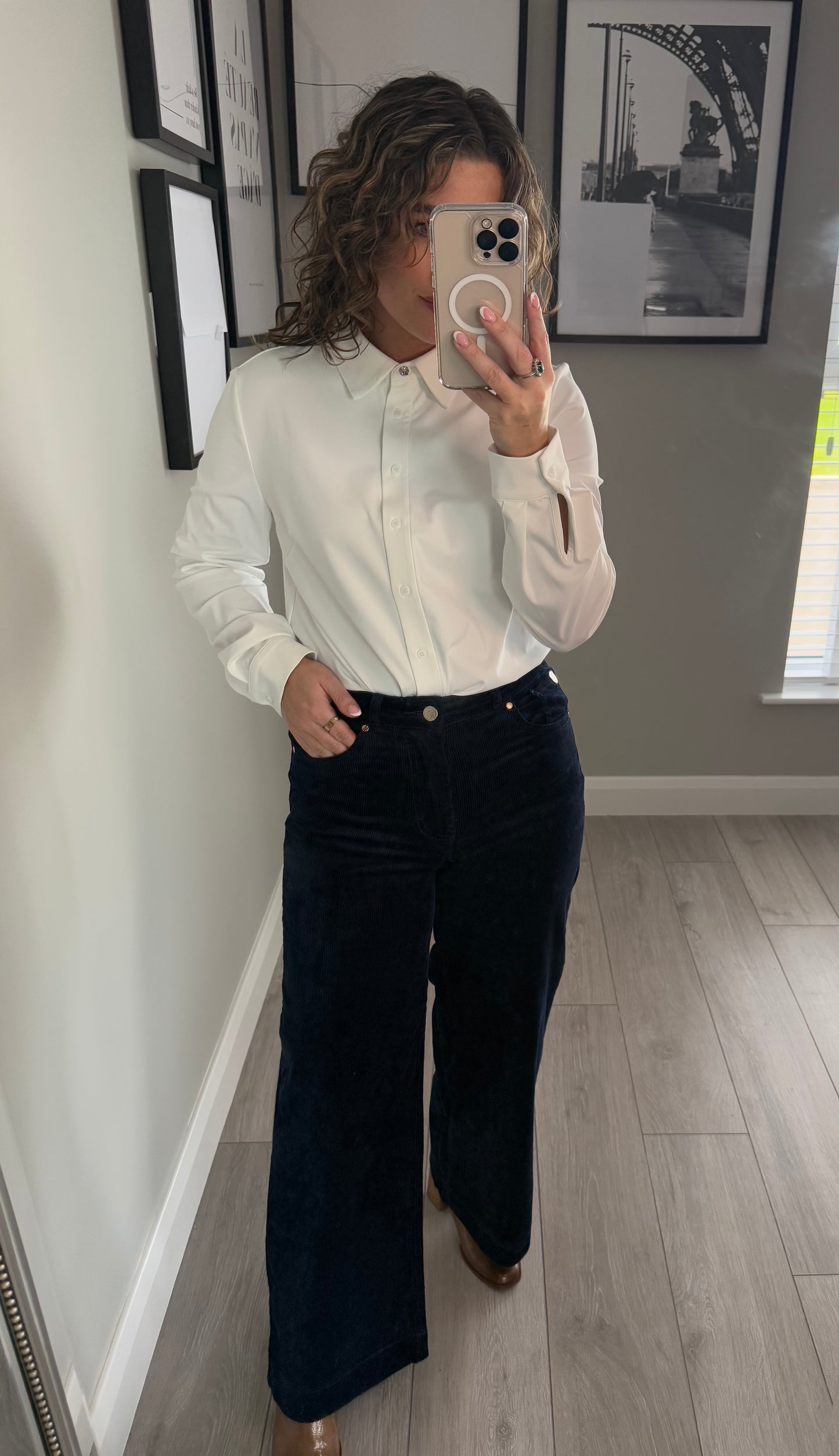 Rant & Rave Rochelle Navy Wide Leg Cord