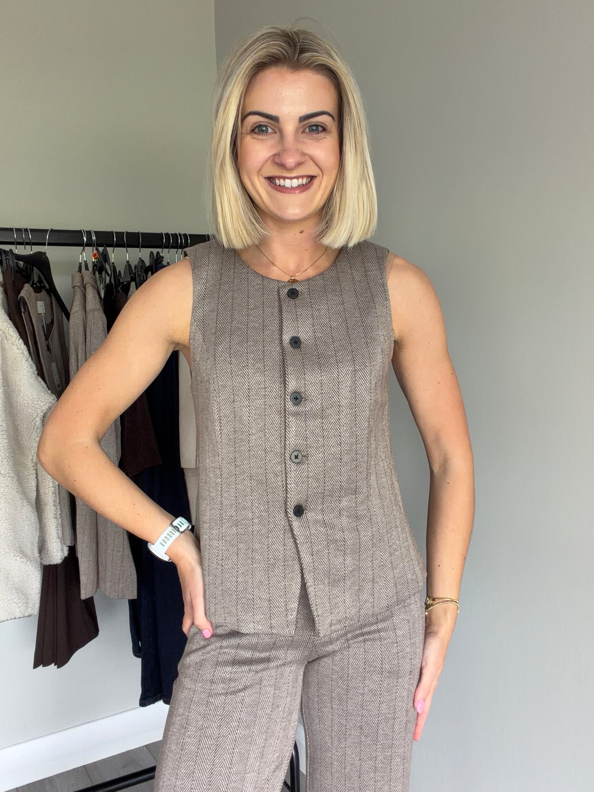 Freequent Mole Herringbone Waistcoat