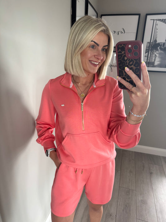 Relax & Renew Jane Coral Half Zip