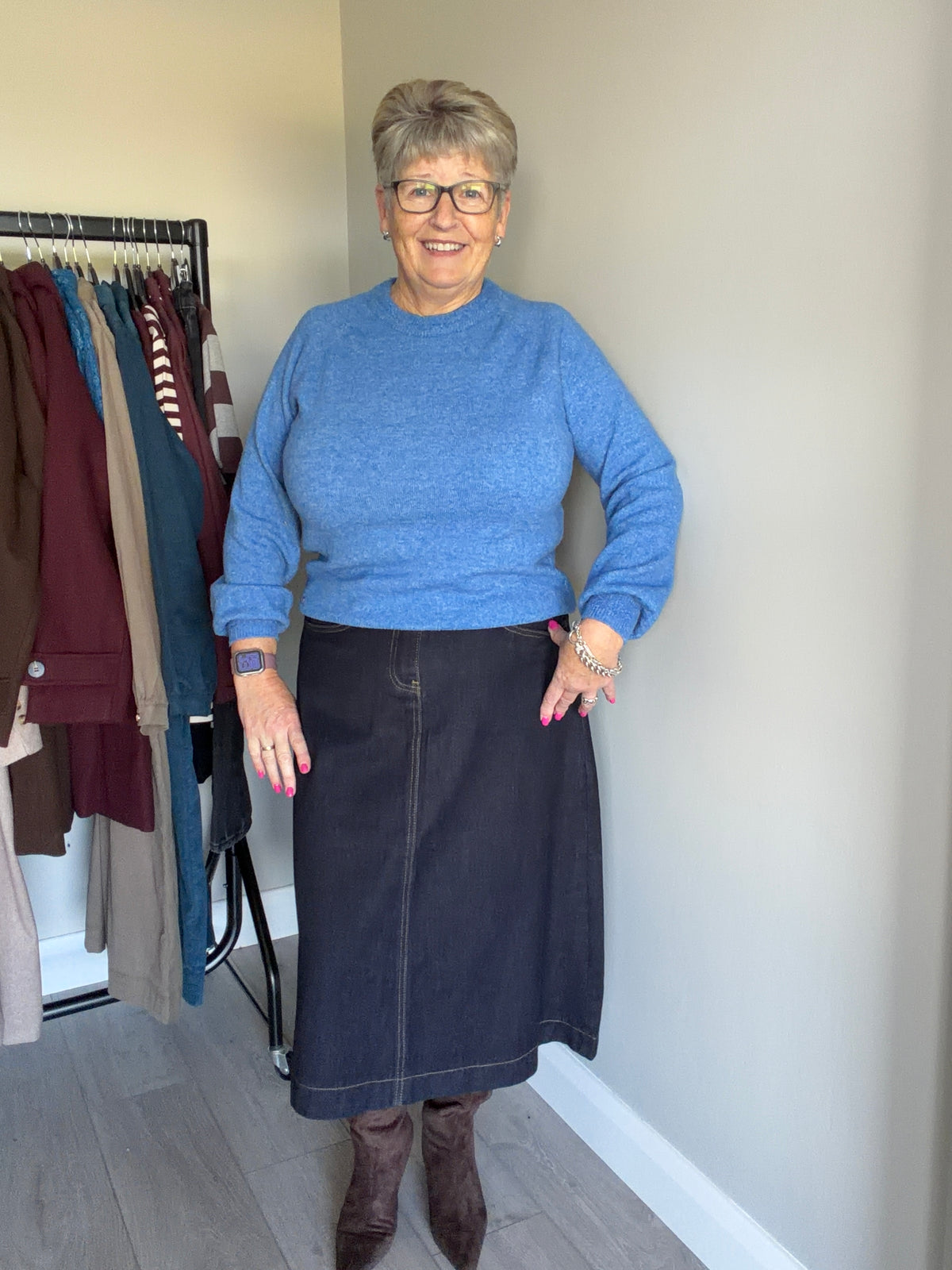 Rant & Rave Rachel Dark Denim Skirt