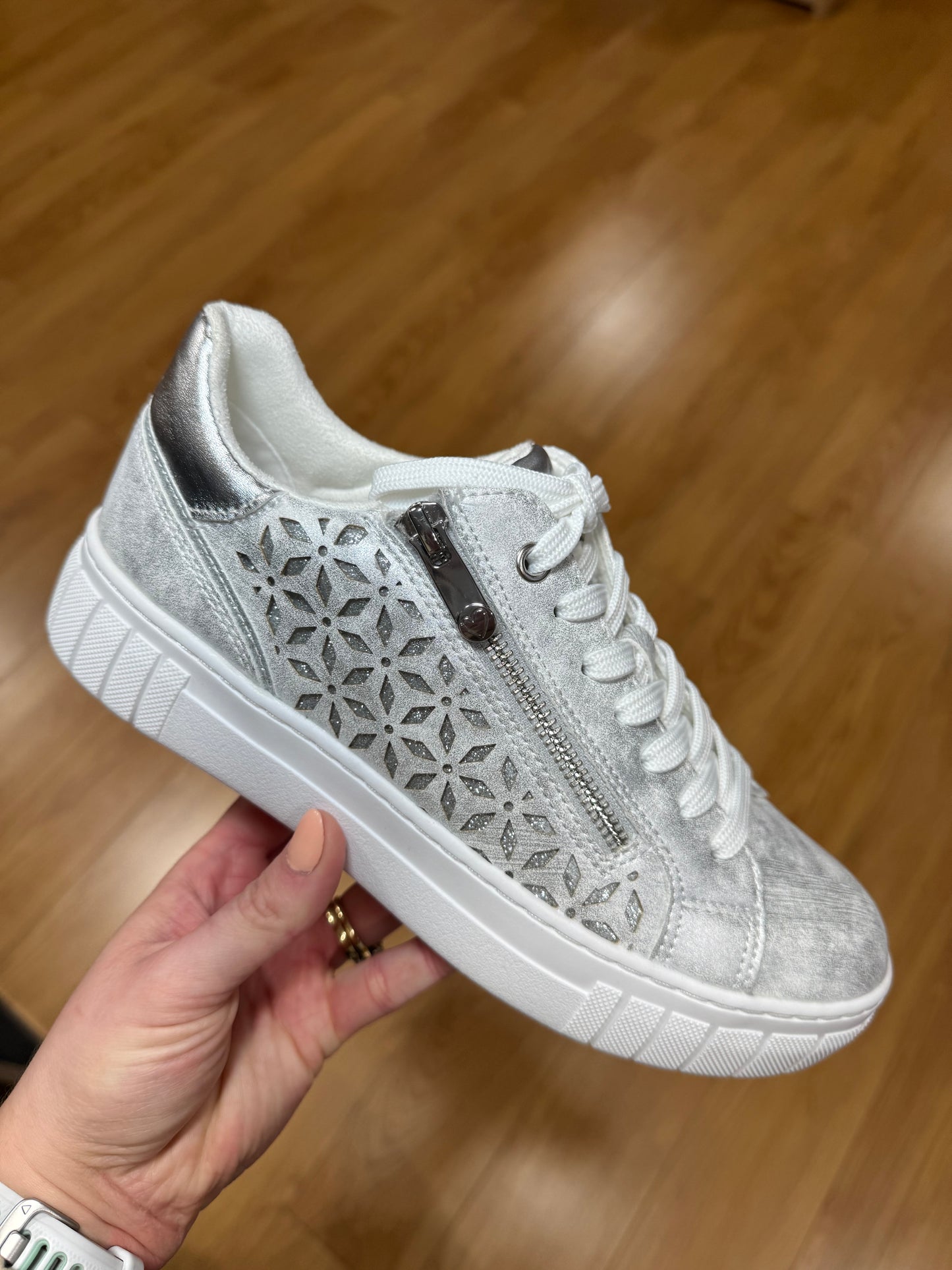 Marco Tozzi Light Grey Zip Trainer