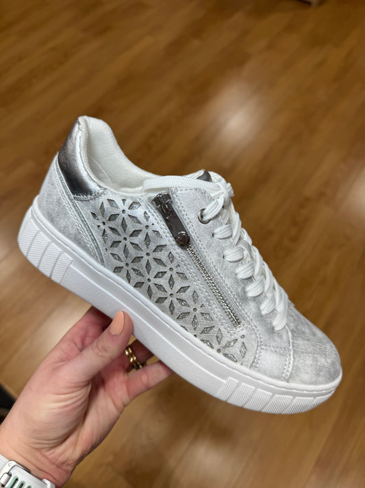 Marco Tozzi Light Grey Zip Trainer