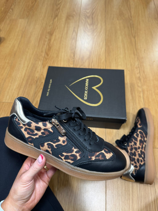 Marco Tozzi Black/Leopard Trainer