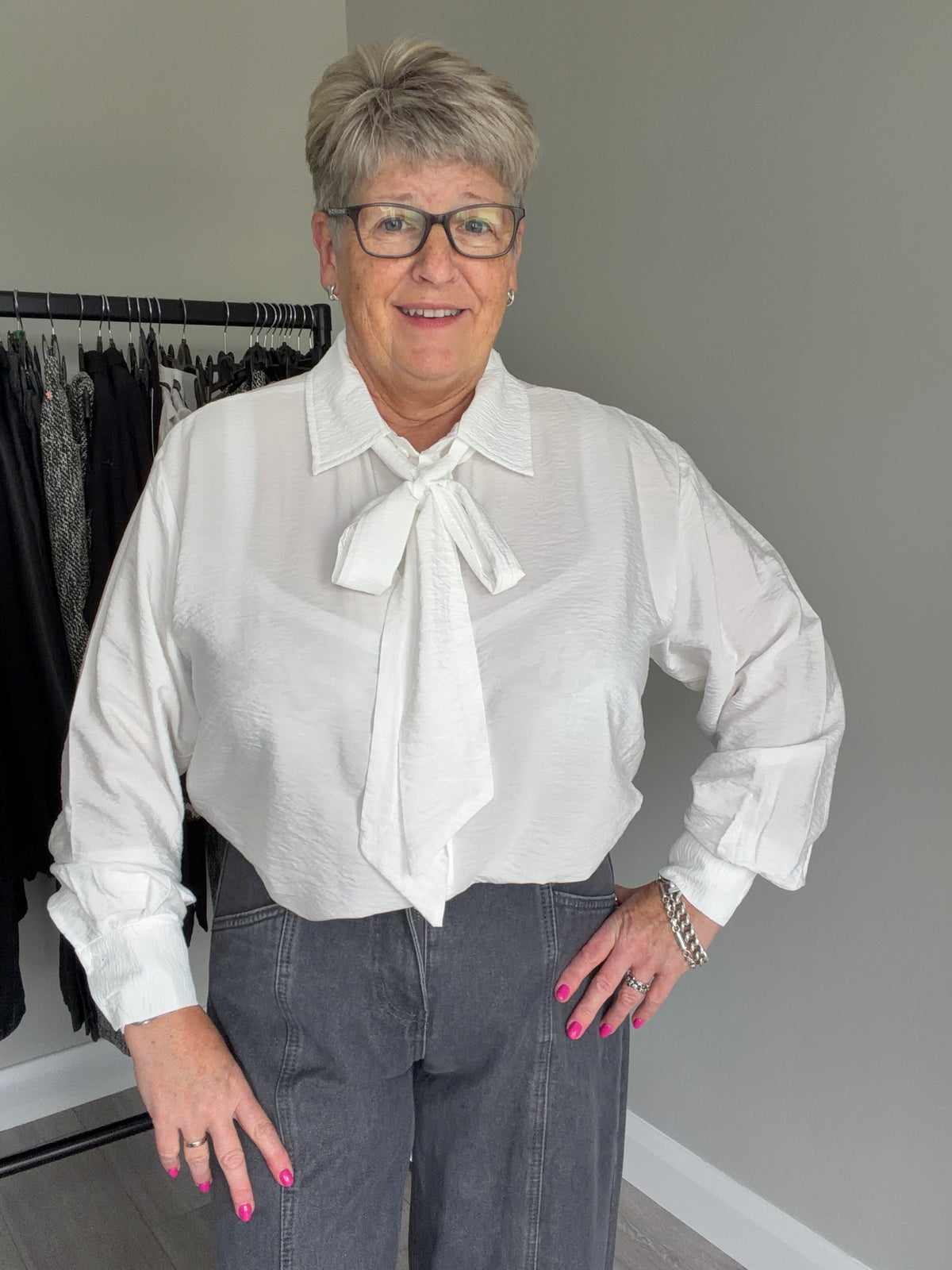 Kaffe KAgilda Chalk Tie Shirt