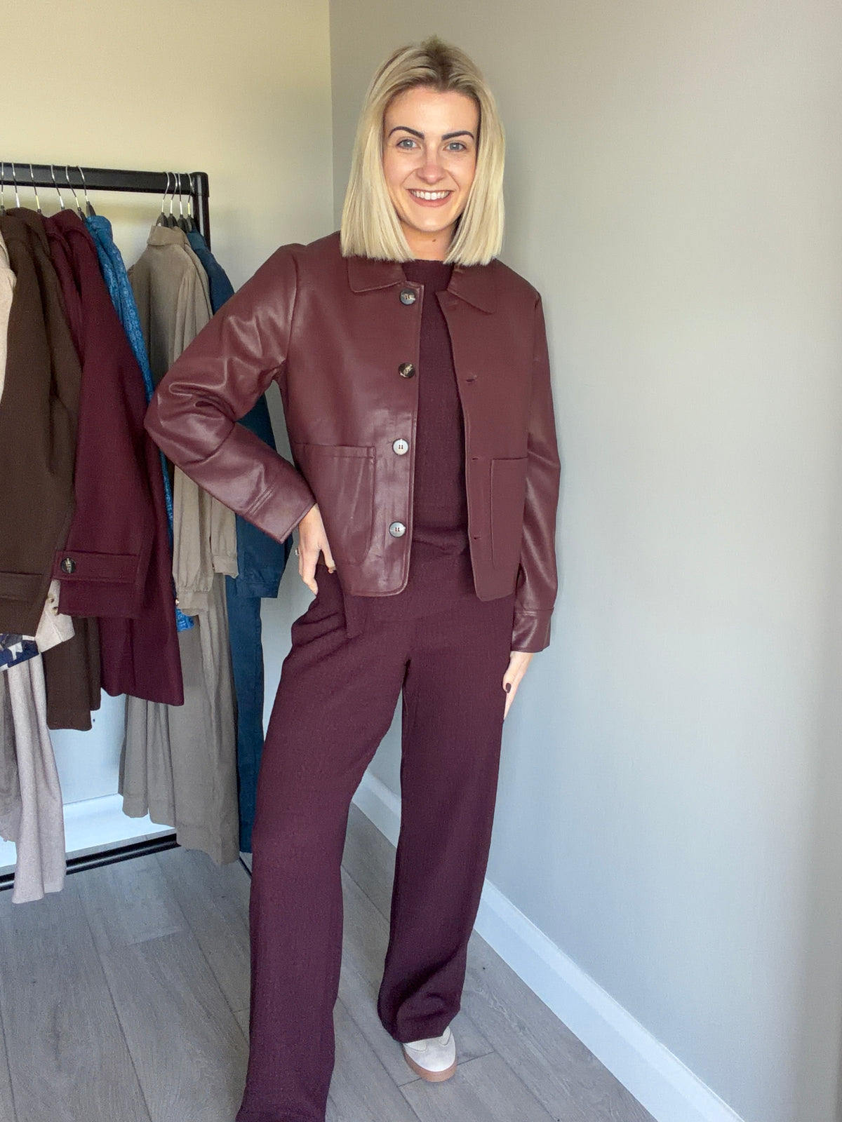 Rant & Rave Adele Burgundy Leather Jacket