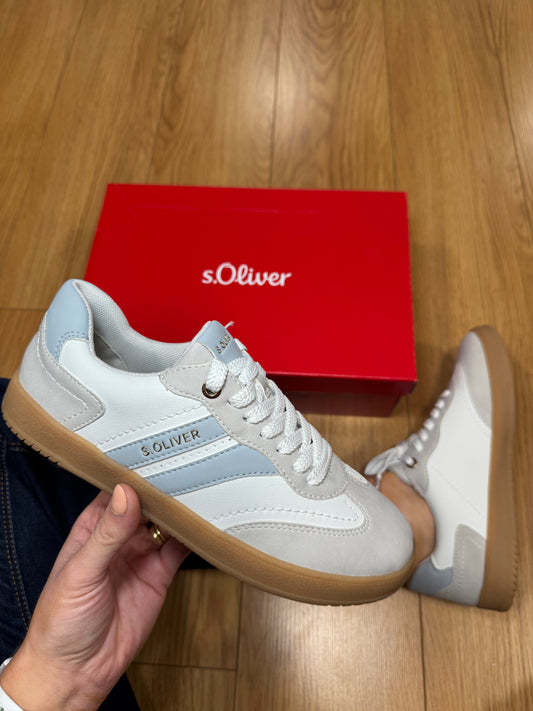 S. Oliver Blue/Grey Slim Trainer