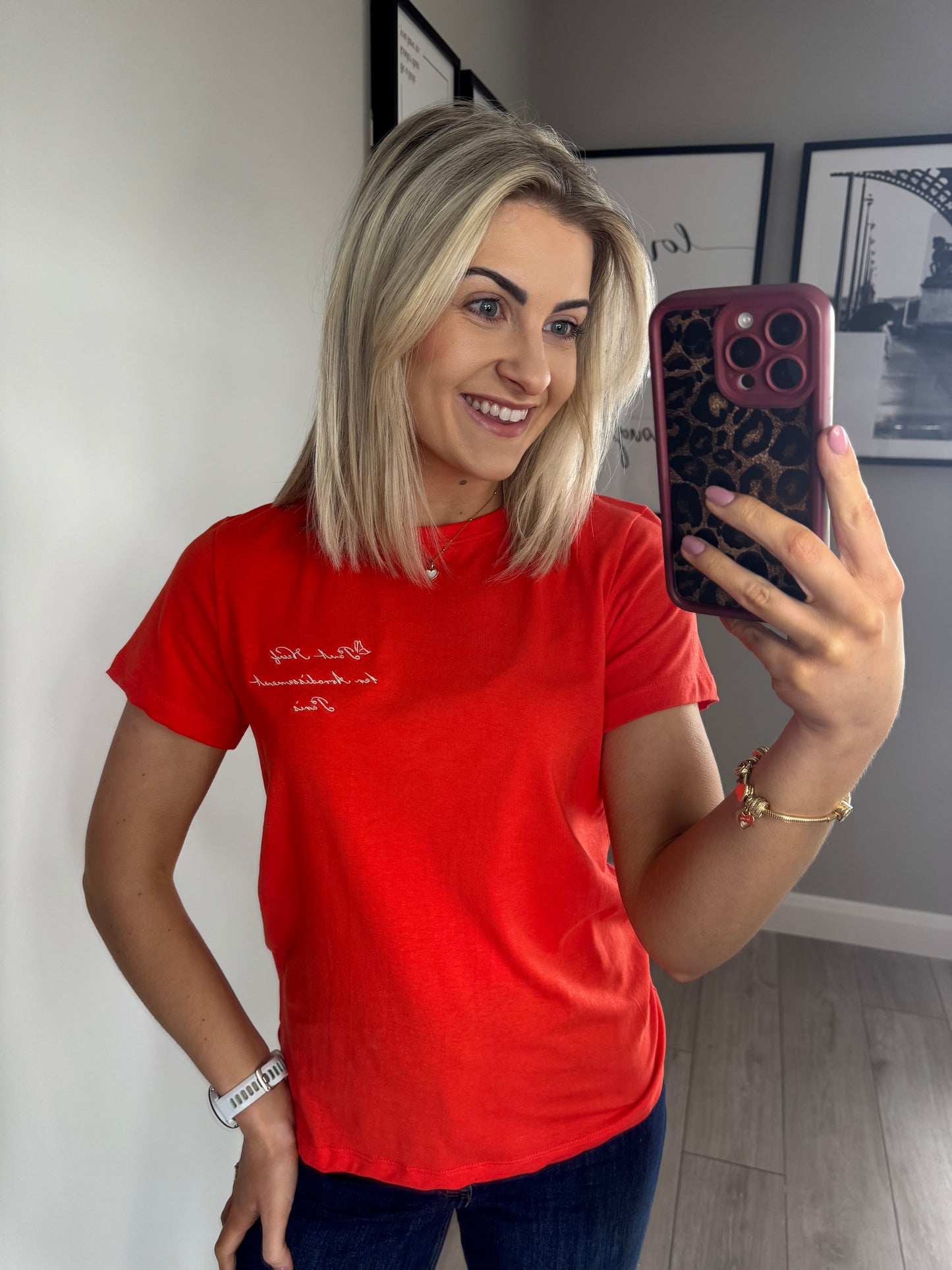 B.Young BYsobbe Coral Embroidered Tee