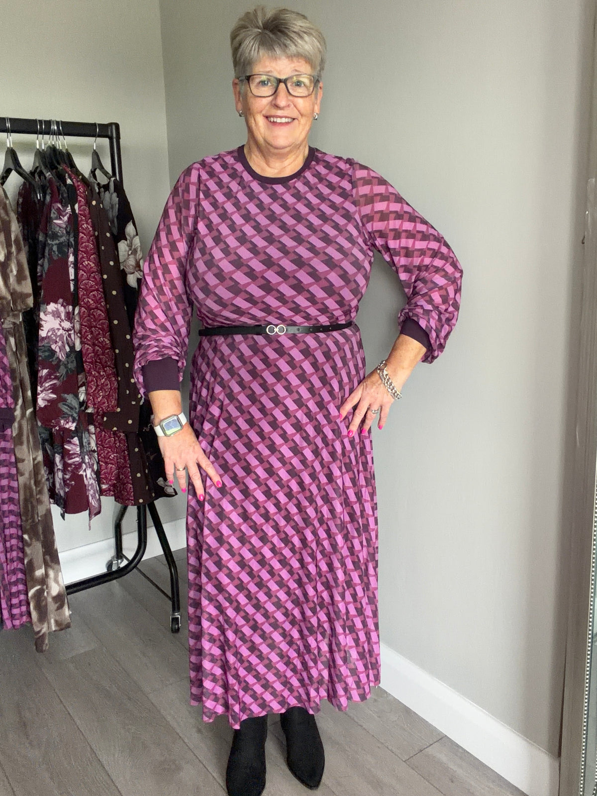 Rant & Rave Lillian Burgundy Dress