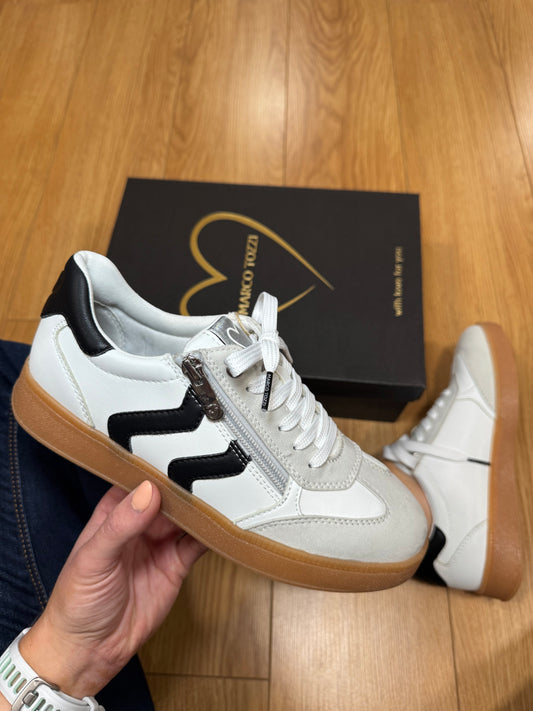 Marco Tozzi White/Black Trainer