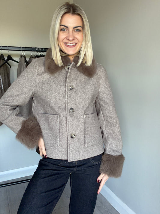 Freequent Morel Fur Jacket