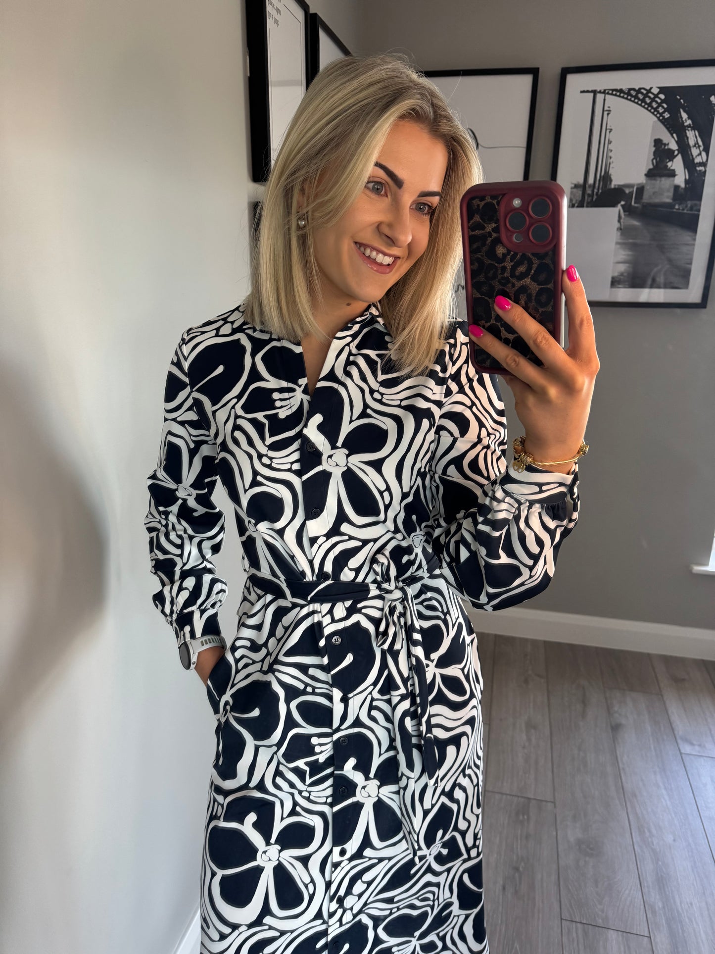 Yest Navy/White Shirt Dress