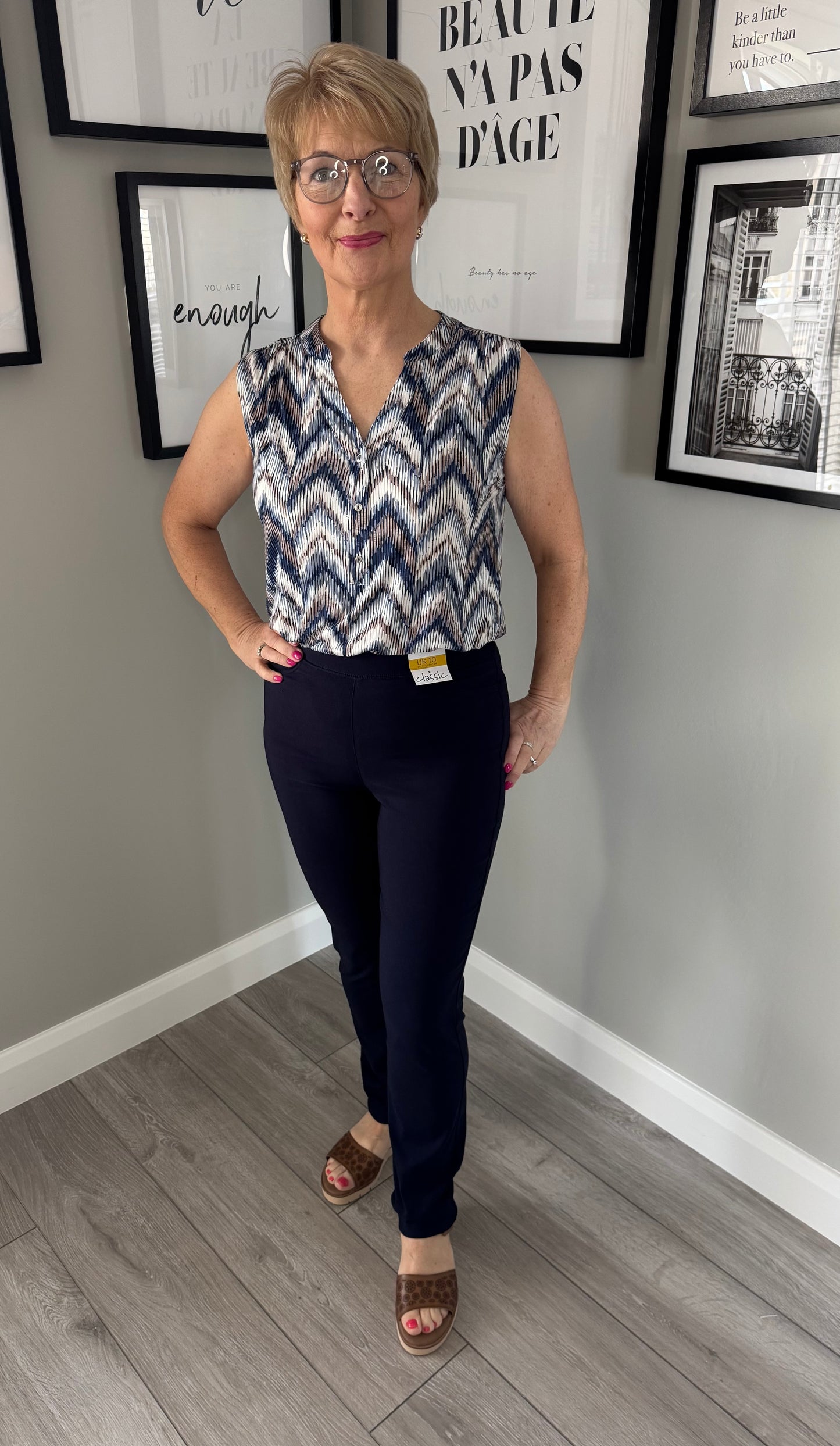 Classic Navy Bengaline Pull On Trousers