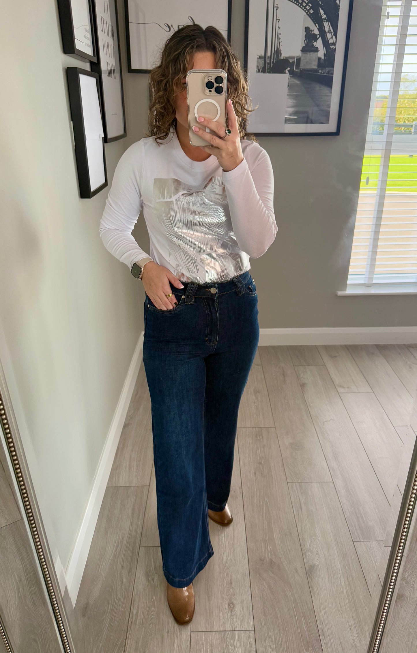 Rant & Rave Sherry Dark Wash Wide Leg Jean